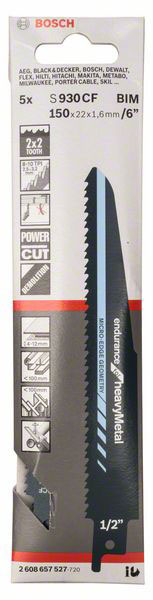 BOSCH list sabljaste pile za metal S930CF 150 mm, 5 kom - Slika 2
