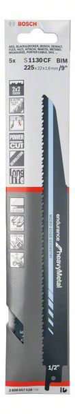 BOSCH list sabljaste pile za metal S1130CF 225 mm, 5 kom - Slika 2