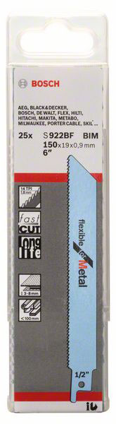 BOSCH list sabljaste pile za metal S 922 BF 150 mm, 25 kom - Slika 2