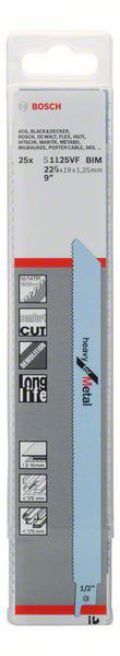 BOSCH list sabljaste pile za metal S1125VF 225 mm, 25 kom - Slika 2