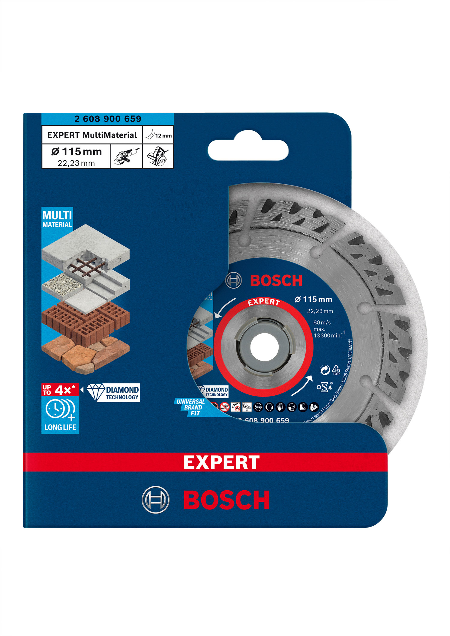 BOSCH dijamantna rezna ploča EXPERT Multi Material 115×22,23 mm - Slika 2
