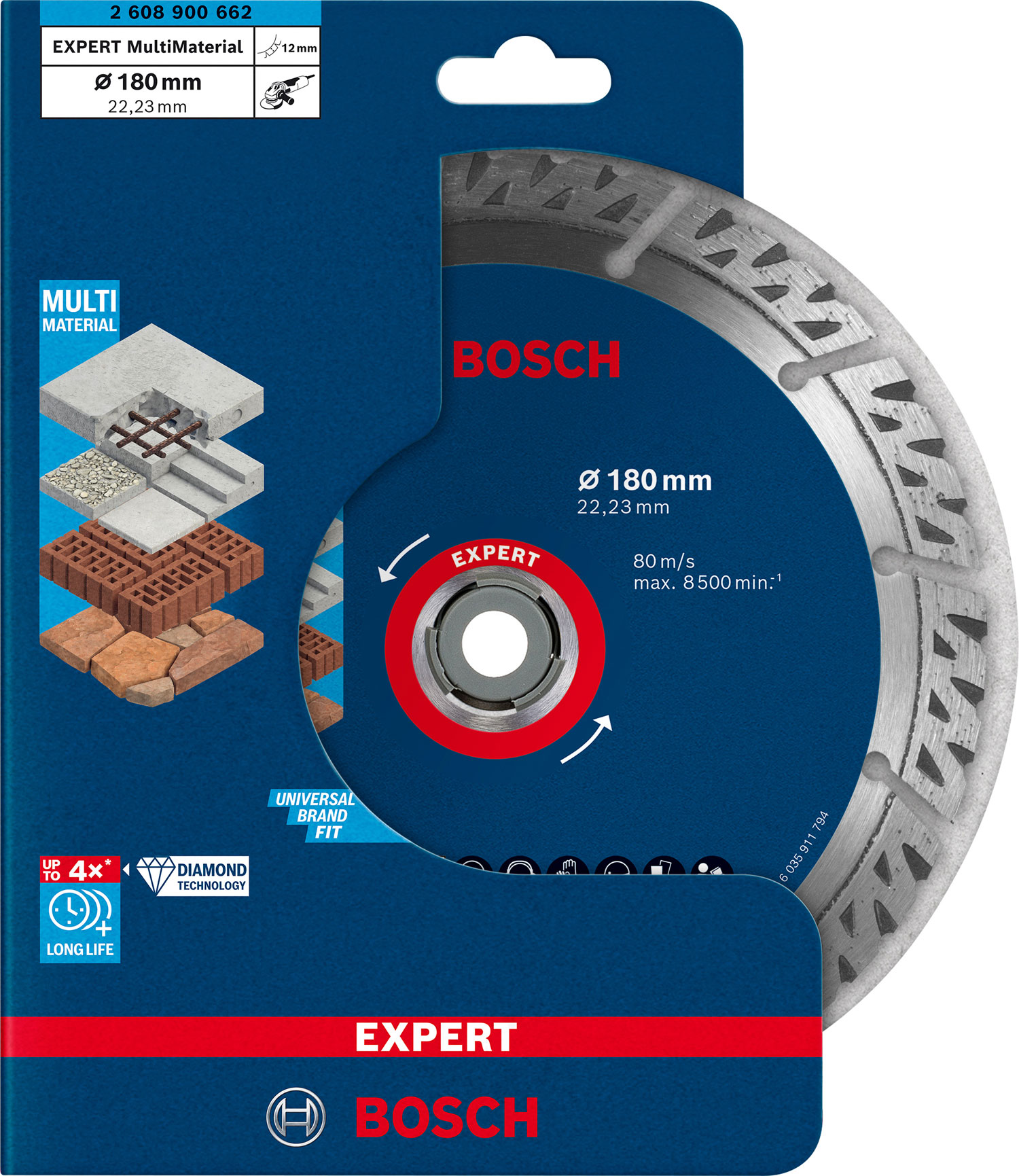 BOSCH dijamantna rezna ploča EXPERT Multi Material 180×22,23 mm - Slika 2