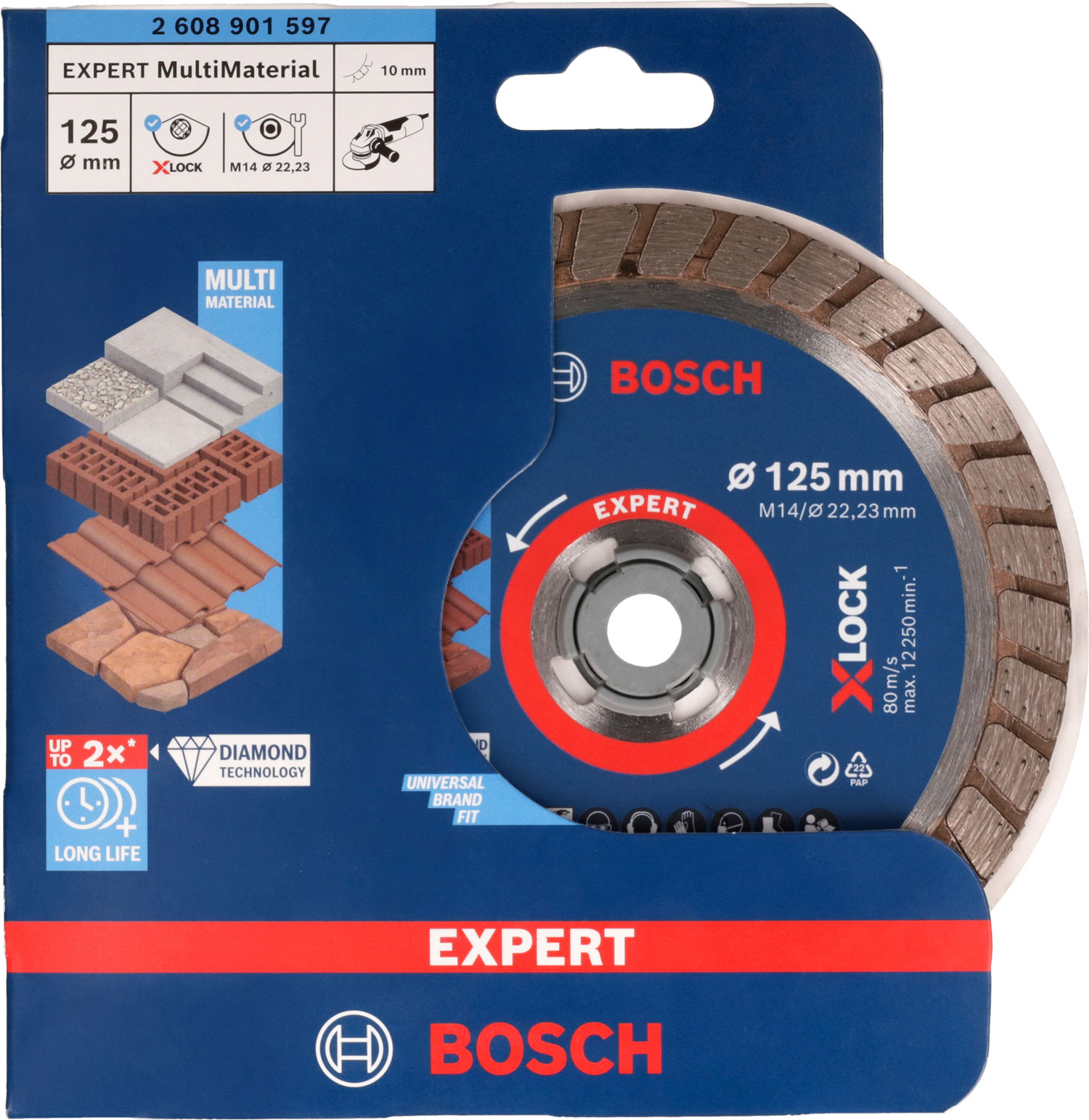 BOSCH dijamantna rezna ploča EXPERT MultiMaterial X-LOCK 125×22,23 mm - Slika 2