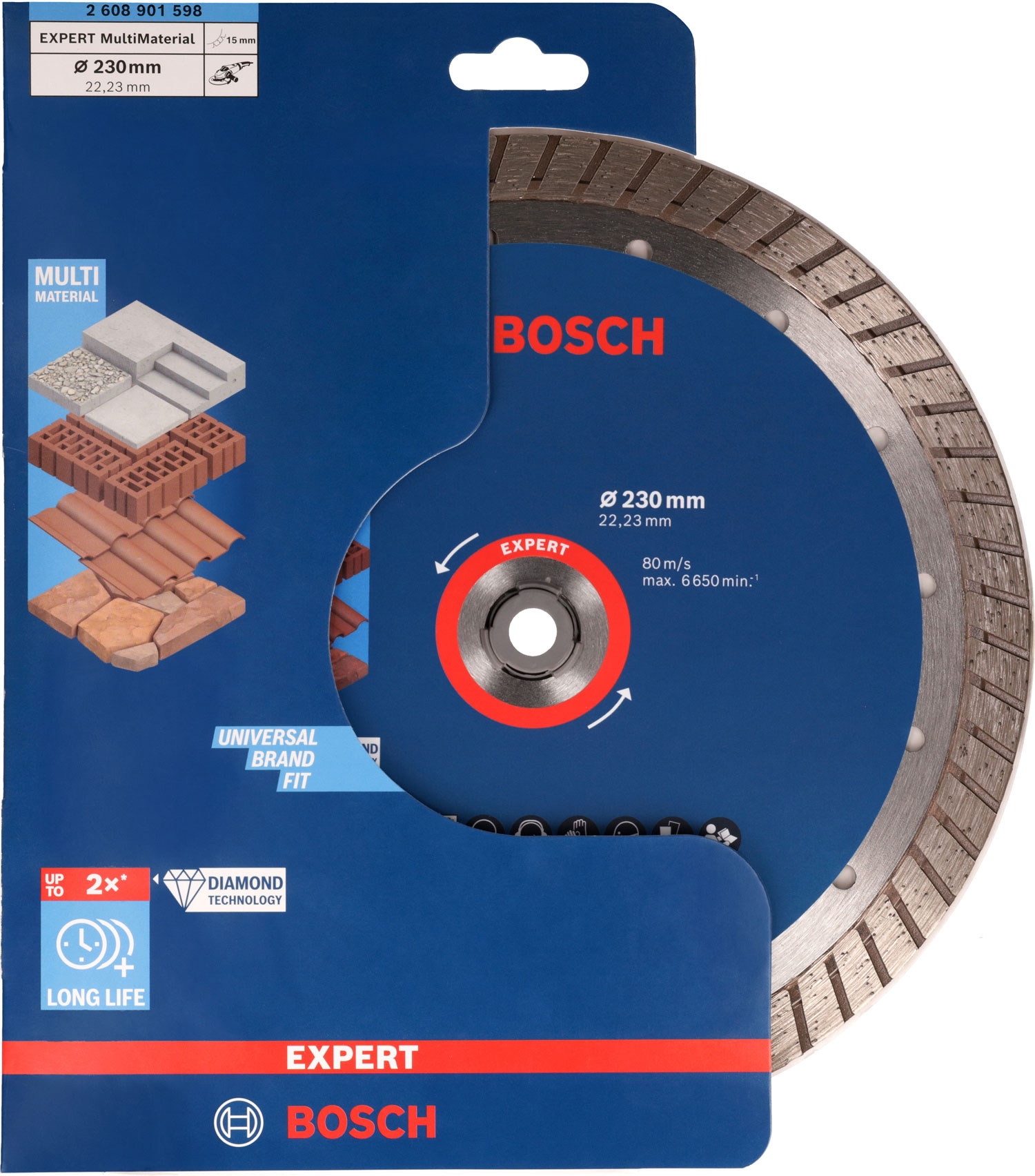 BOSCH dijamantna rezna ploča EXPERT MultiMaterial 230×22,23 mm - Slika 2
