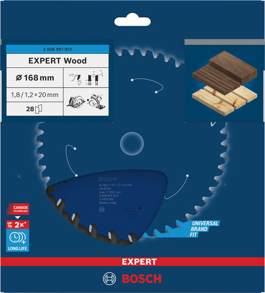 BOSCH list kružne pile za drvo 168x20x1,8 mm, 28Z, Expert Wood Circular - Slika 2