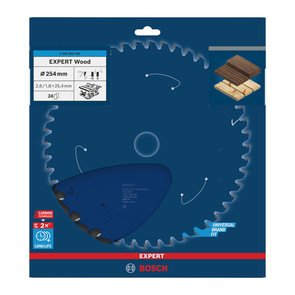 BOSCH list kružne pile za drvo 254x25,4x2,6 mm, 24Z, Expert Wood Circular - Slika 2