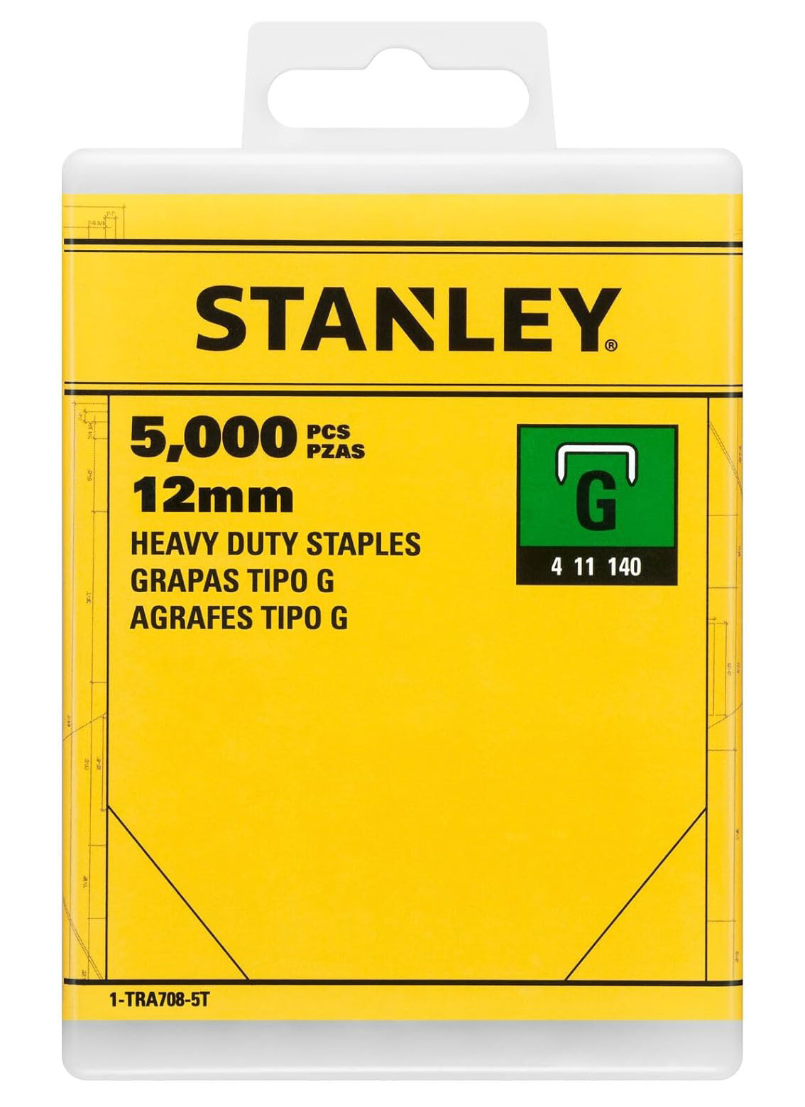 STANLEY set spajalica za klamericu, tip G, 12 mm, 5.000 kom 1-TRA708-5T - Slika 2