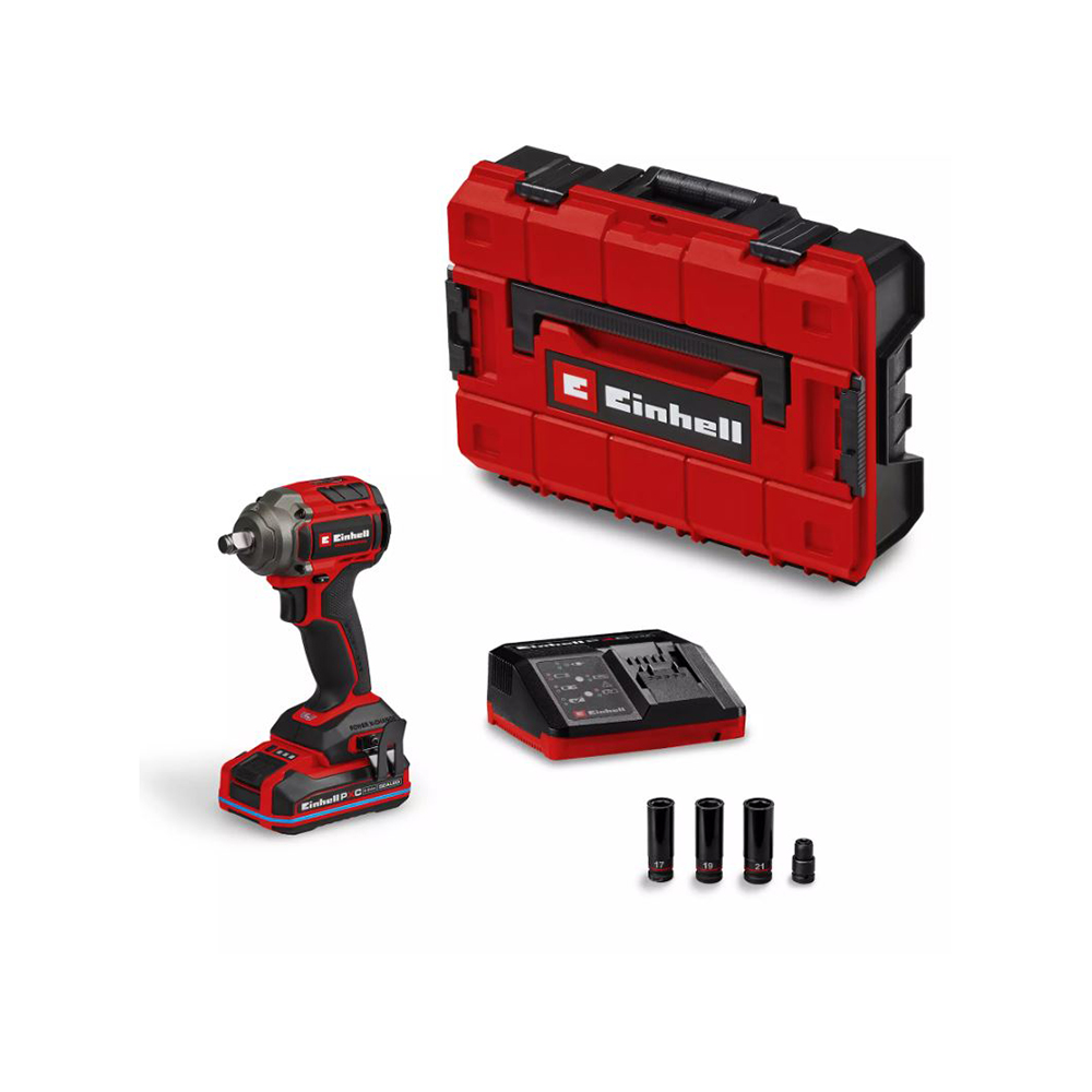 EINHELL PROFESSIONAL aku udarni odvijač TP-CW 18/350-C BL PXC 18V 3,0Ah E-Case S-F