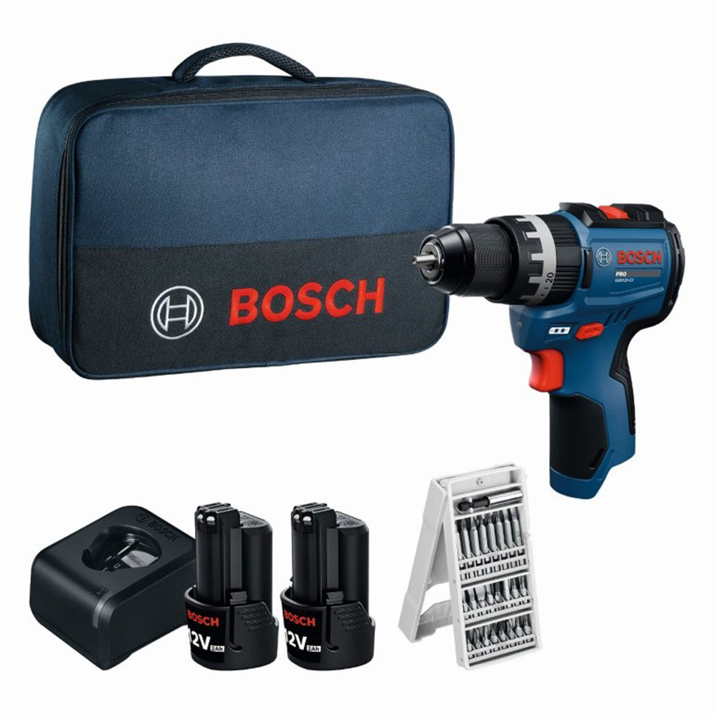 BOSCH aku bušilica-izvijač PRO GSR 12V-31 2xAku 12V 2,0Ah kovčeg + 25 dj. set pribora
