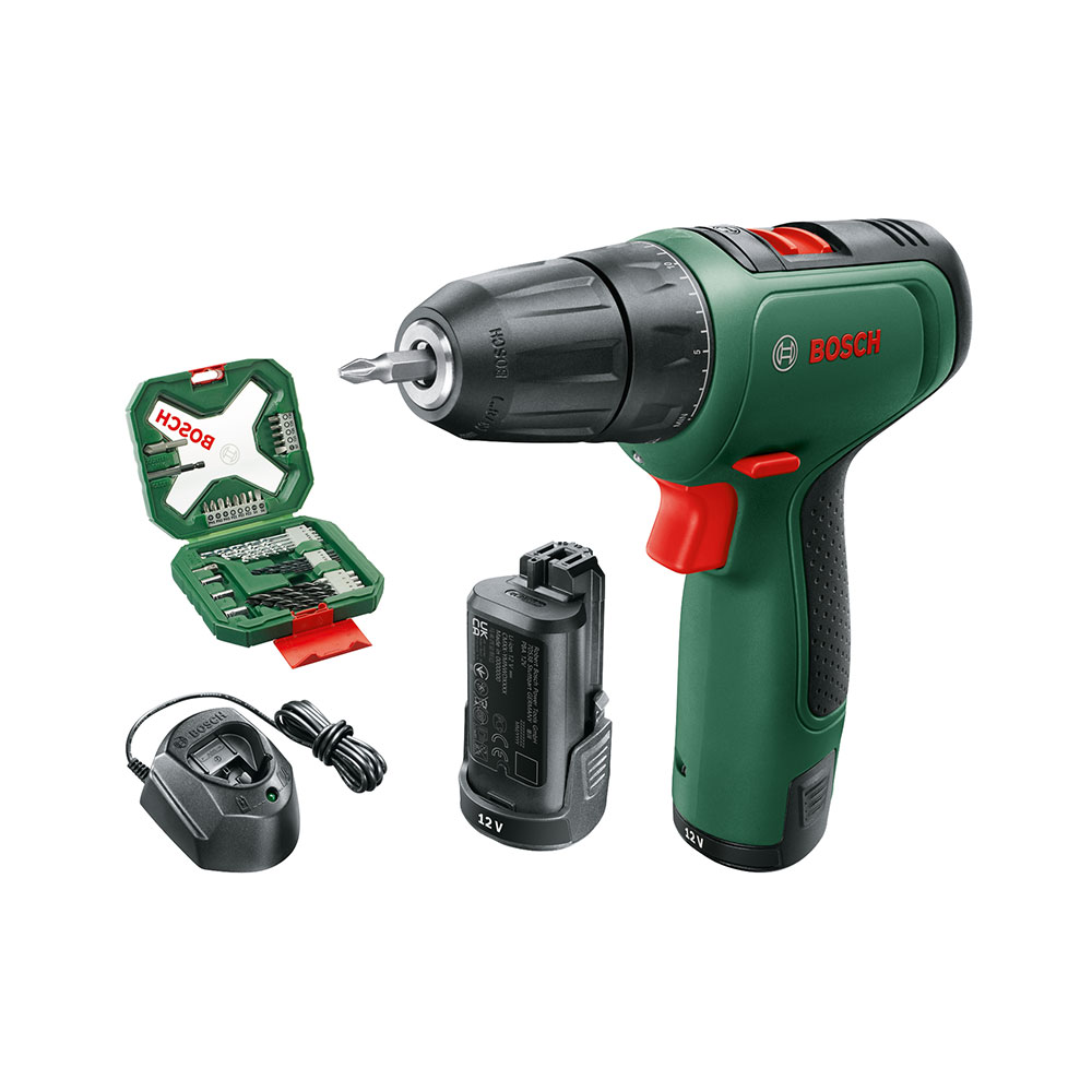 BOSCH aku bušilica-izvijač EasyDrill 1200 2xAku 12V 1,5Ah kovčeg + 34 dj. set pribora
