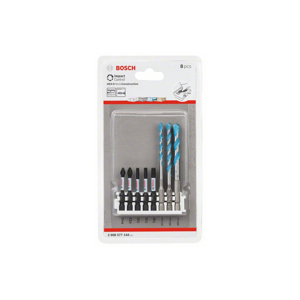 BOSCH set svrdla i bitova Multi Construction, PRO Impact, 8 dj.