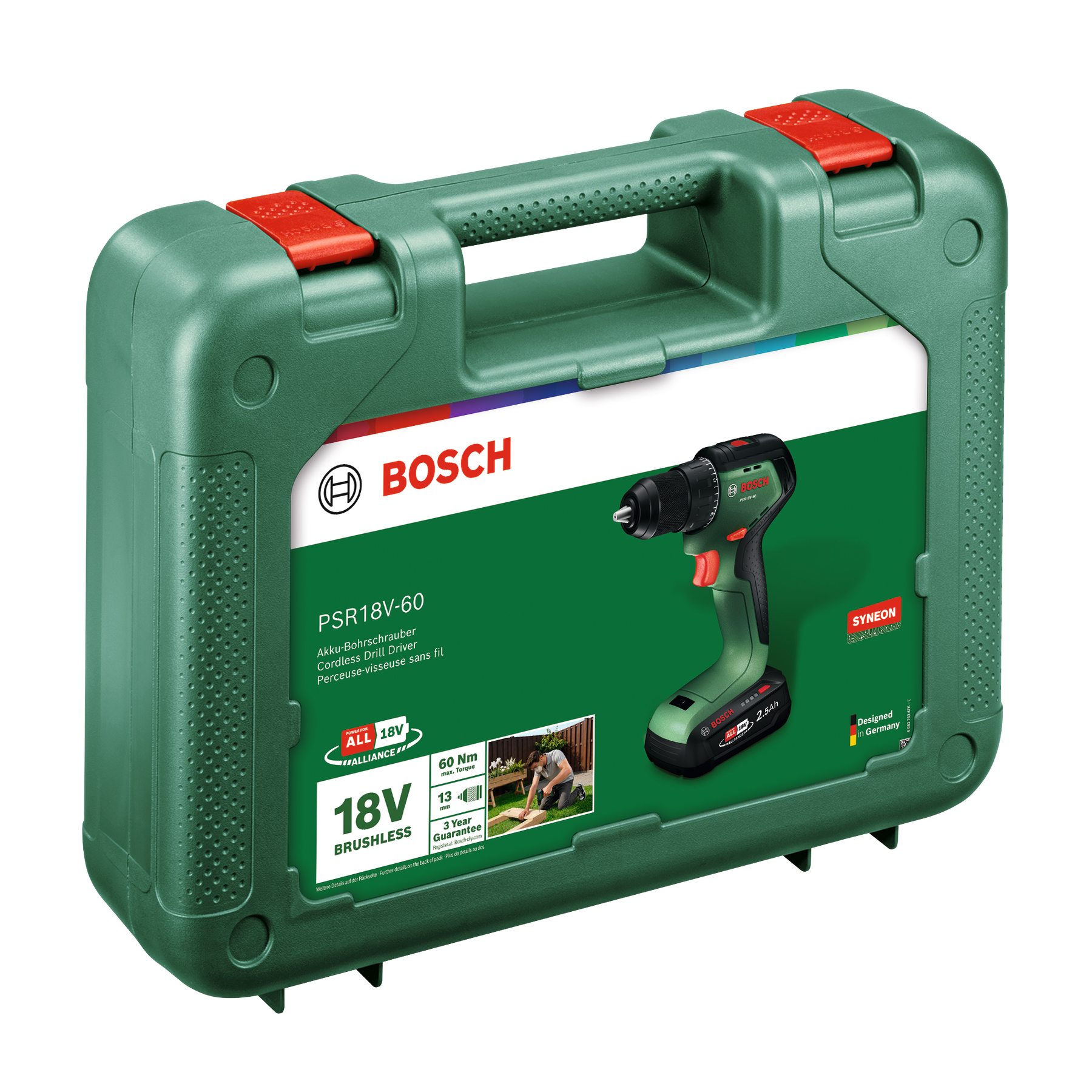 BOSCH aku bušilica-izvijač PSR 18V-60 18V 2,5Ah kovčeg - Slika 2