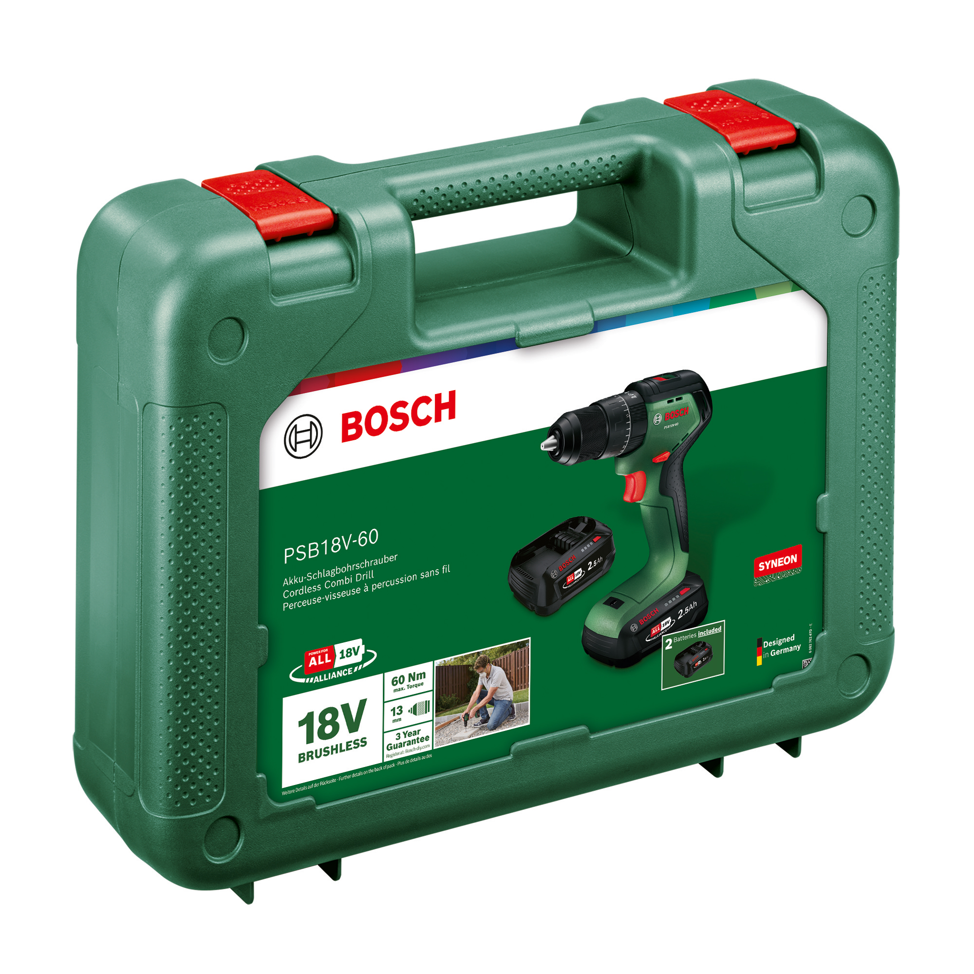 BOSCH aku udarna bušilica-odvijač PSB 18V-60 18V 2,5Ah kovčeg - Slika 2
