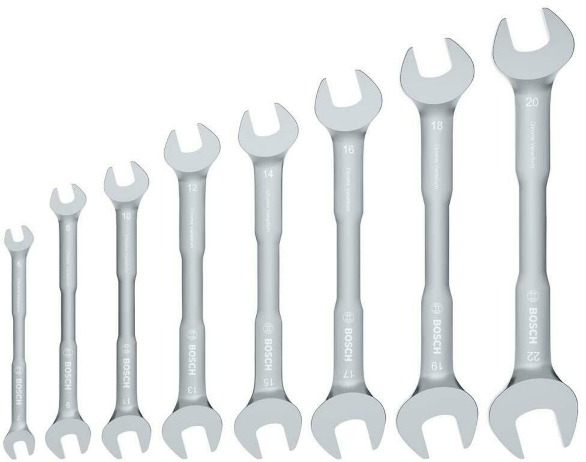BOSCH set viljuškastih ključeva DIY, 6-22 mm, 8-dijelni - Slika 2