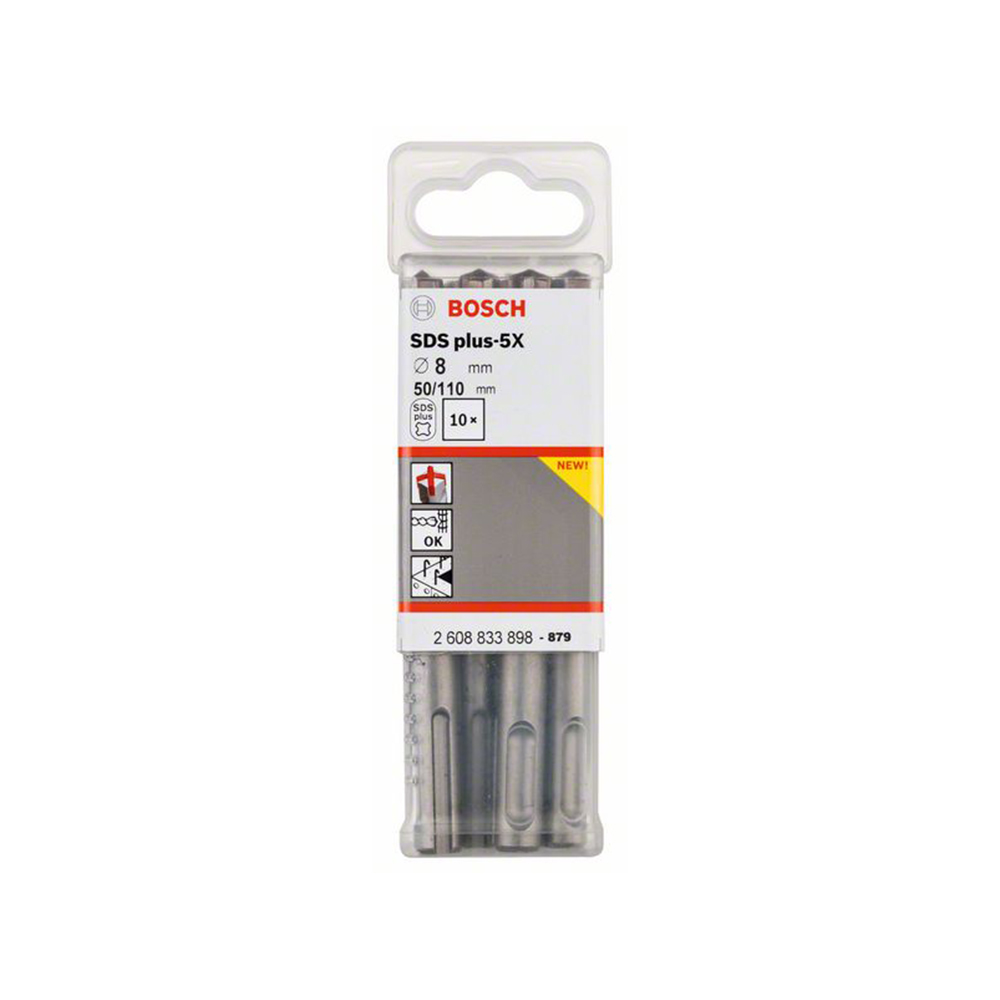 BOSCH svrdlo za armirani beton PRO SDS plus-5X, 8x50x110 mm, 10 kom
