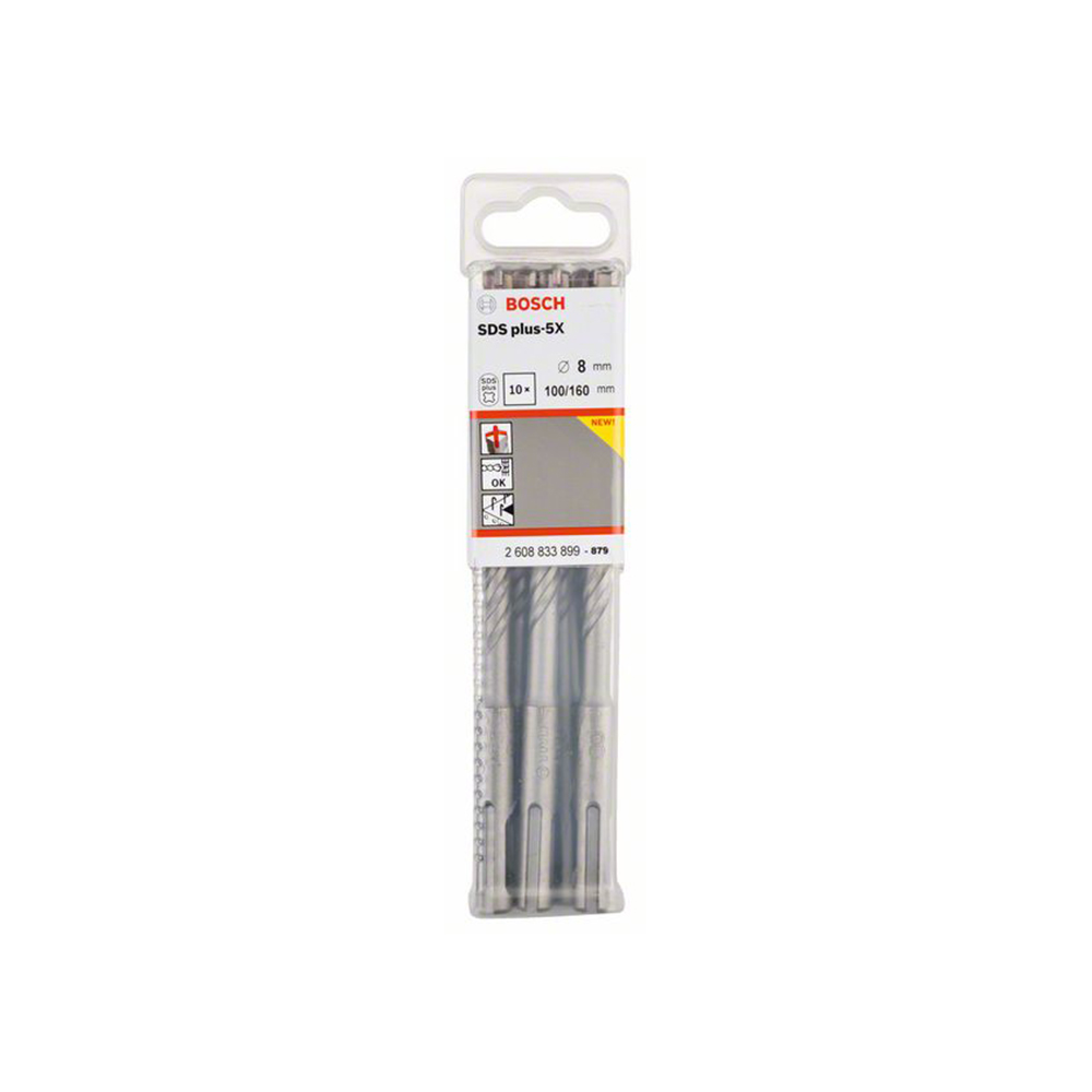 BOSCH svrdlo za armirani beton PRO SDS plus-5X, 8x100x160 mm, 10 kom