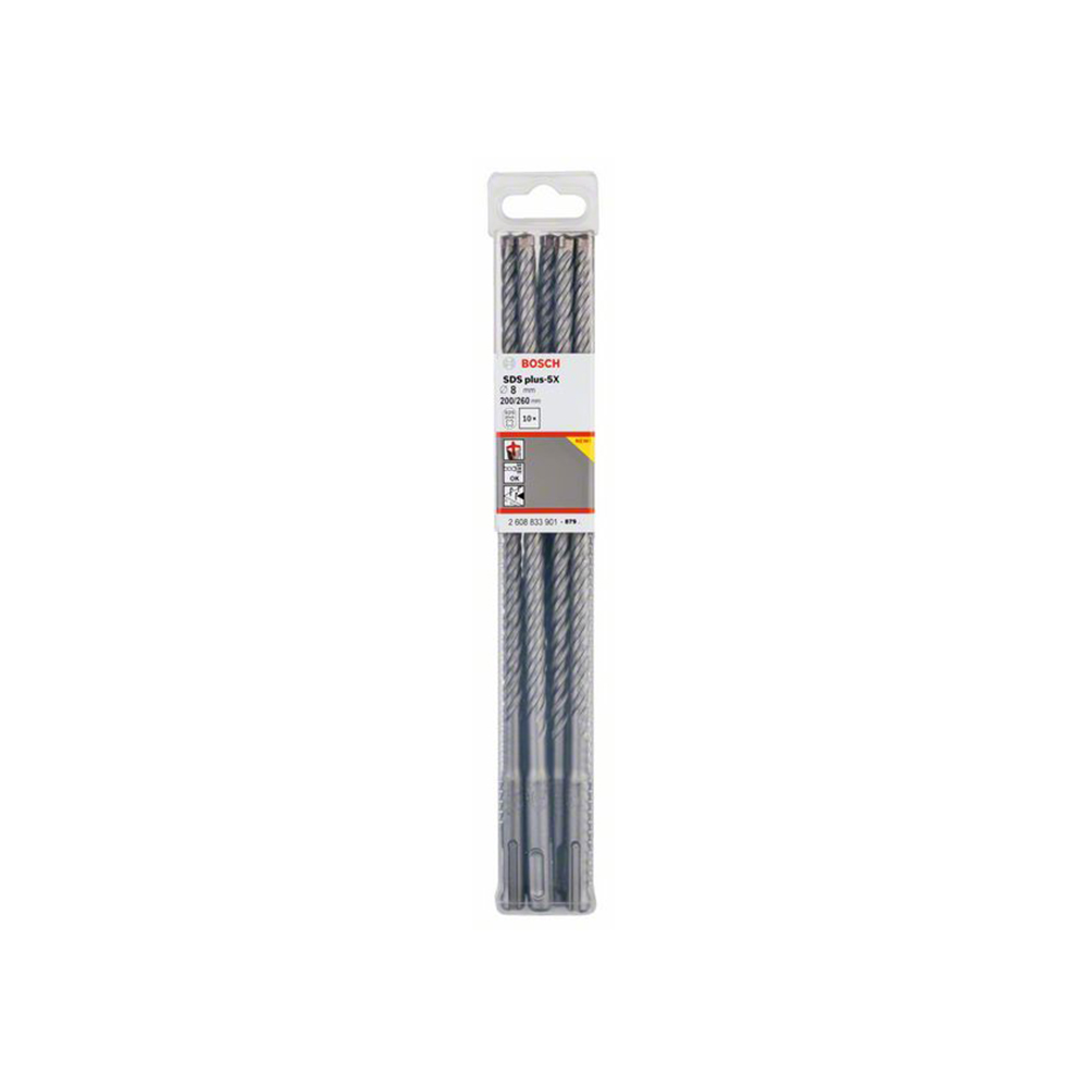 BOSCH svrdlo za armirani beton PRO SDS plus-5X, 8x200x260 mm, 10 kom
