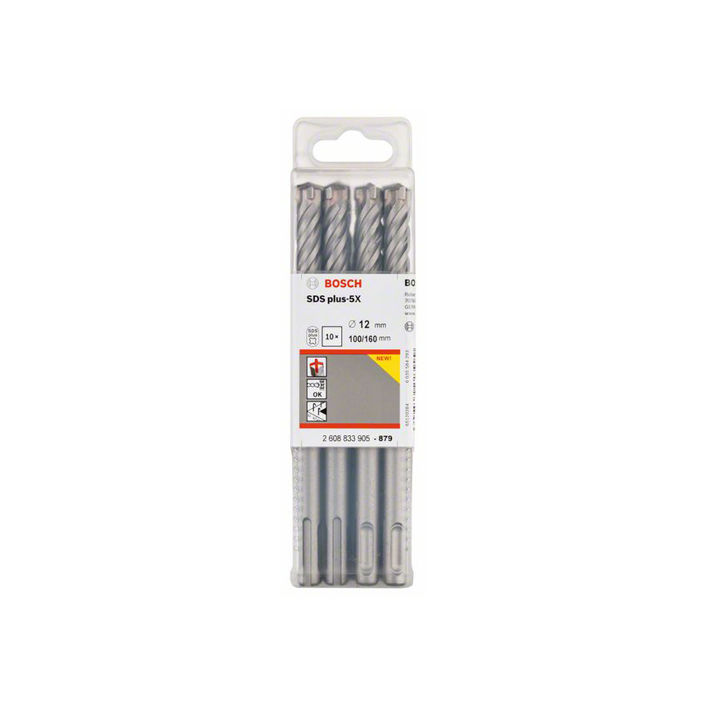BOSCH svrdlo za armirani beton PRO SDS plus-5X, 12x100x160 mm, 10 kom