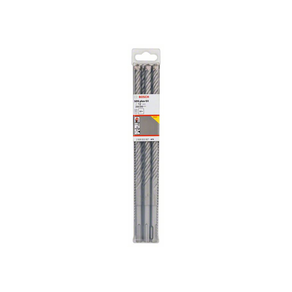 BOSCH svrdlo za armirani beton PRO SDS plus-5X, 12x200x260 mm, 10 kom