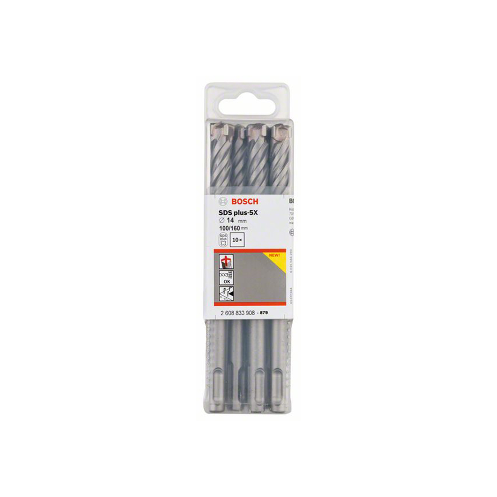 BOSCH svrdlo za armirani beton PRO SDS plus-5X, 14x100x160 mm, 10 kom
