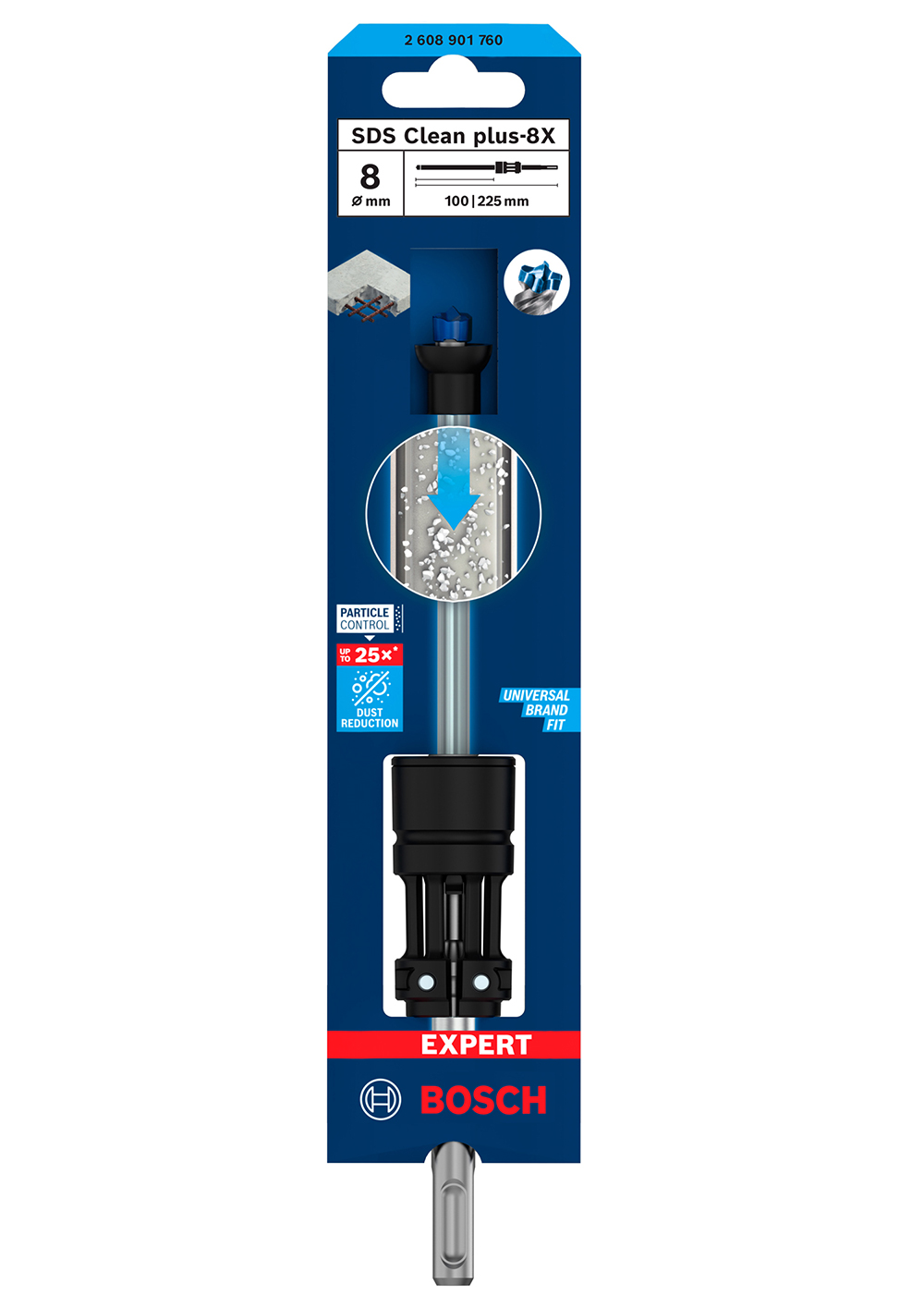 BOSCH svrdlo za armirani beton EXPERT SDS Clean plus-8X, 8x100x225 mm - Slika 2